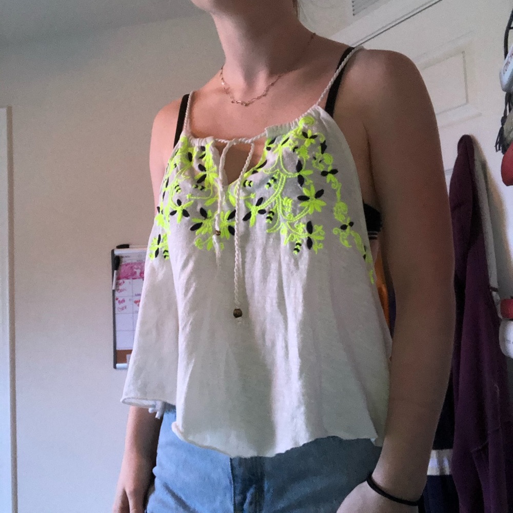 White flowy top